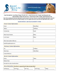 Horse and Barn Care Management Form
